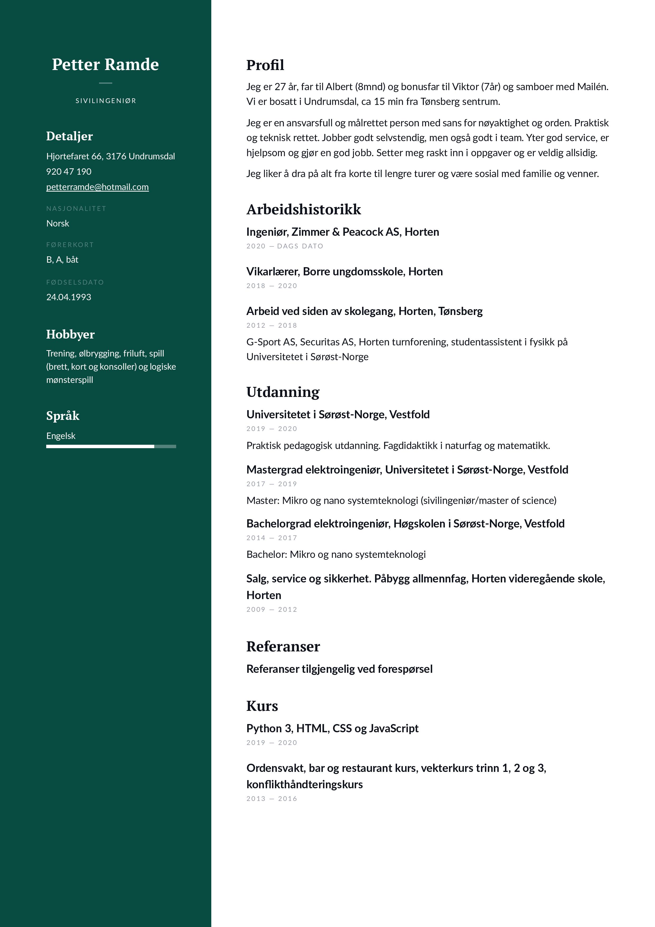 CV'en til Petter Ramde